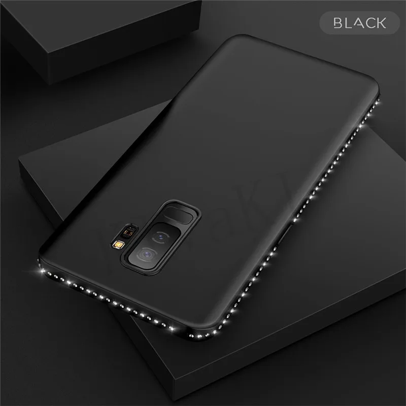Алмазный Мягкий силиконовый чехол Обложка для samsung Galaxy S8 S9 плюс S7 край A3 A5 A7 J3 J5 J7 A6 A8 плюс J4 J6 чехол s