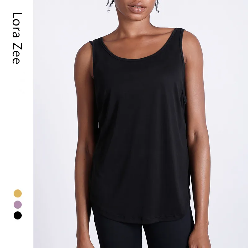 Женская спортивная майка без рукавов с бретельками открытой спиной для занятий