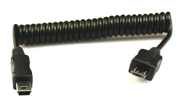 Выдвижной 5p Micro USB B Male to Mini M/M пружинная катушка гибкий спиральный кабель для