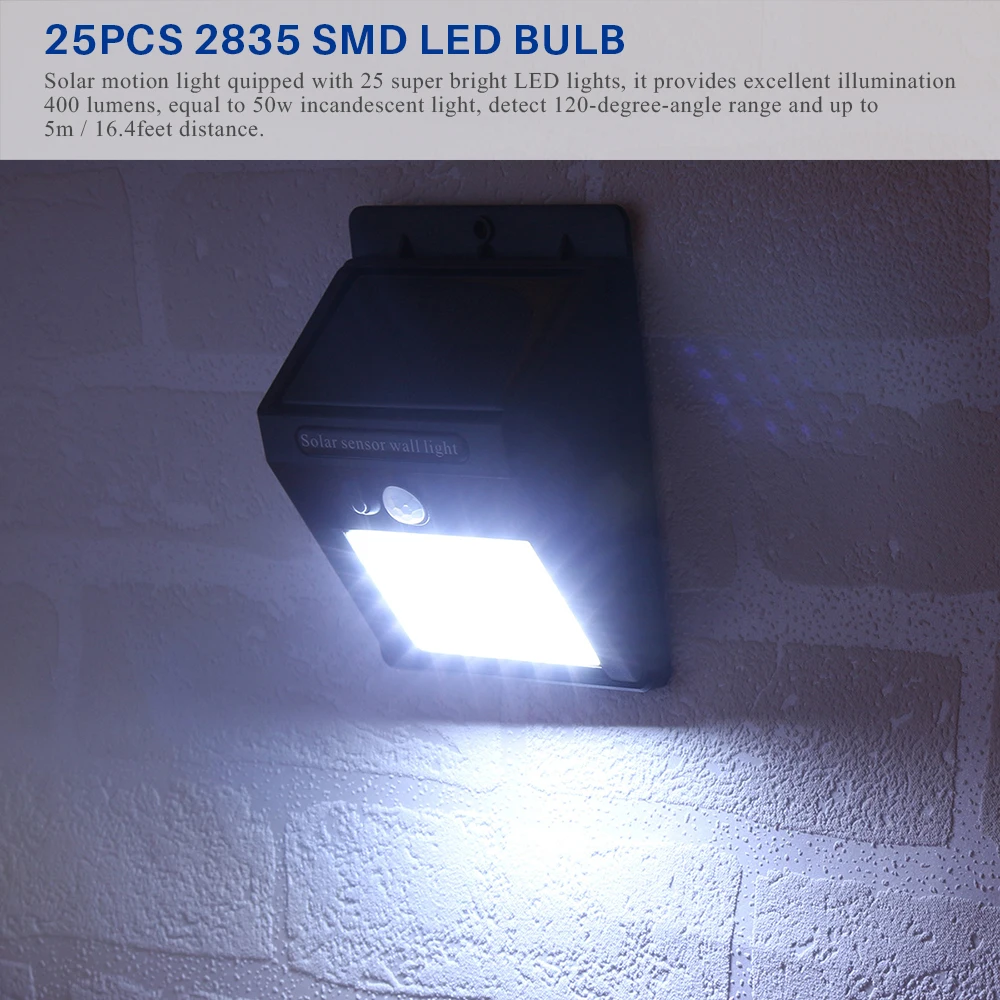 Светодиодный настенный светильник на солнечной батарее уличный