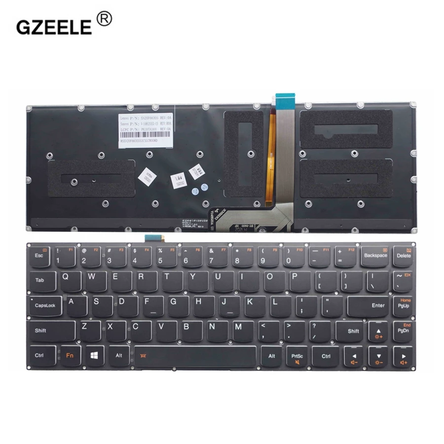 GZEELE Клавиатура для ноутбука с подсветкой США для lenovo Ideapad YOGA 3 Pro 1370 серии PK130TA1C00 PK130TA2A00 замена на английском языке