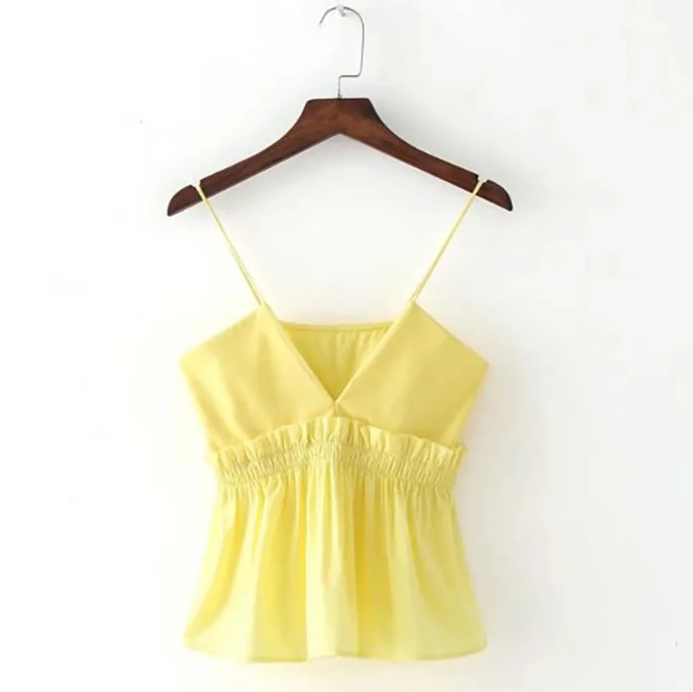 Roiii Летний Лидер продаж Карамельный цвет девушки майки свободные глубоким