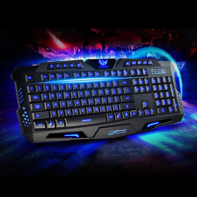 2018 Adjustable LED 3 Color Backlight Illuminated USB Wired Pro Gaming Keyboard For Desktop Notebook Computers New key panel | Компьютеры
