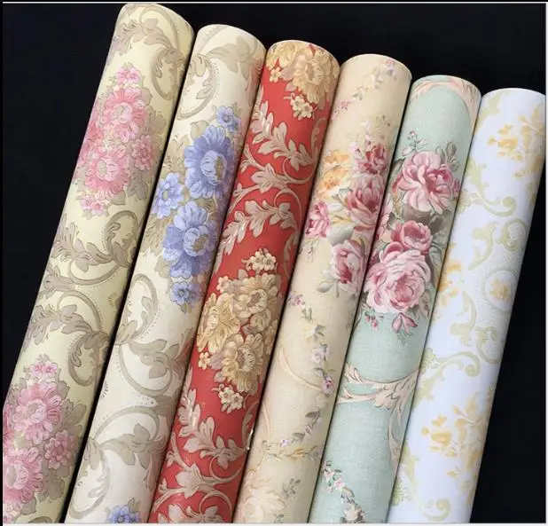ПВХ водонепроницаемые европейские самоклеящиеся обои ретро цветочные для