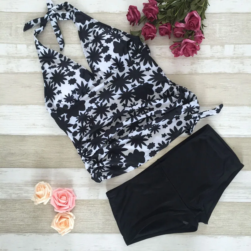 

Maternity clothes Two-piece Swimming Suit Floral printed Swimwear Tankini Set Bathing suit Beachwear Bikini for pregnant women