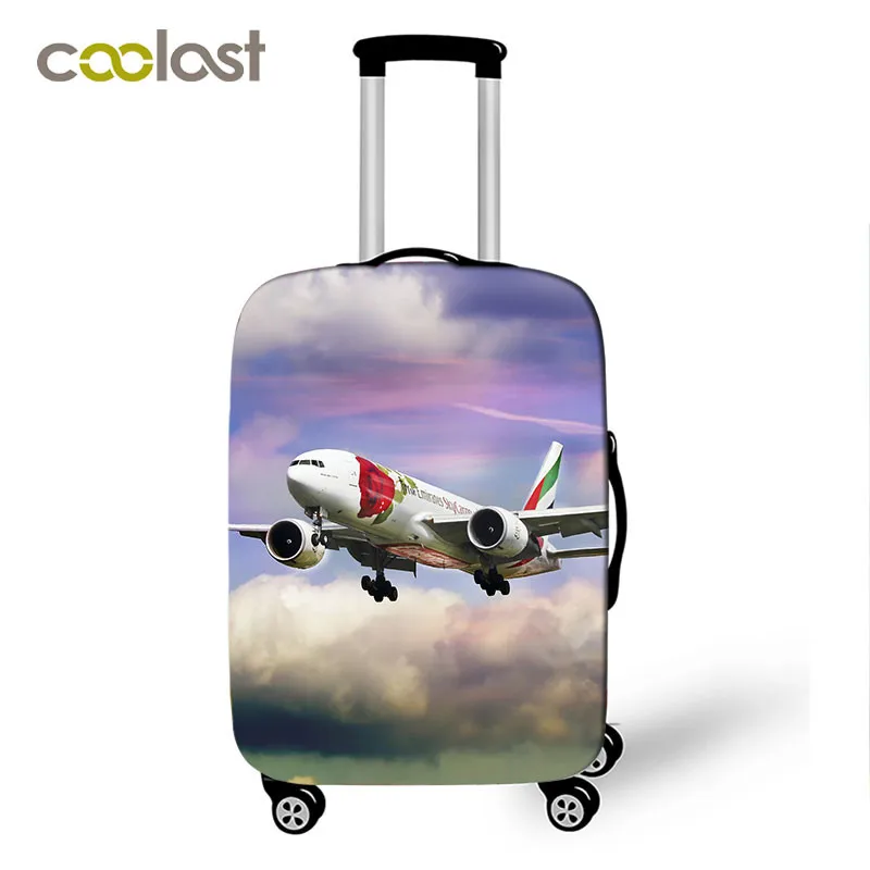 AXT FEIJI34 Чехол для багажа с принтом самолета/самолета для путешествий, Чехол для багажа, пылезащитный чехол на колесиках 18-32 дюйма - Цвет: AXT FEIJI34