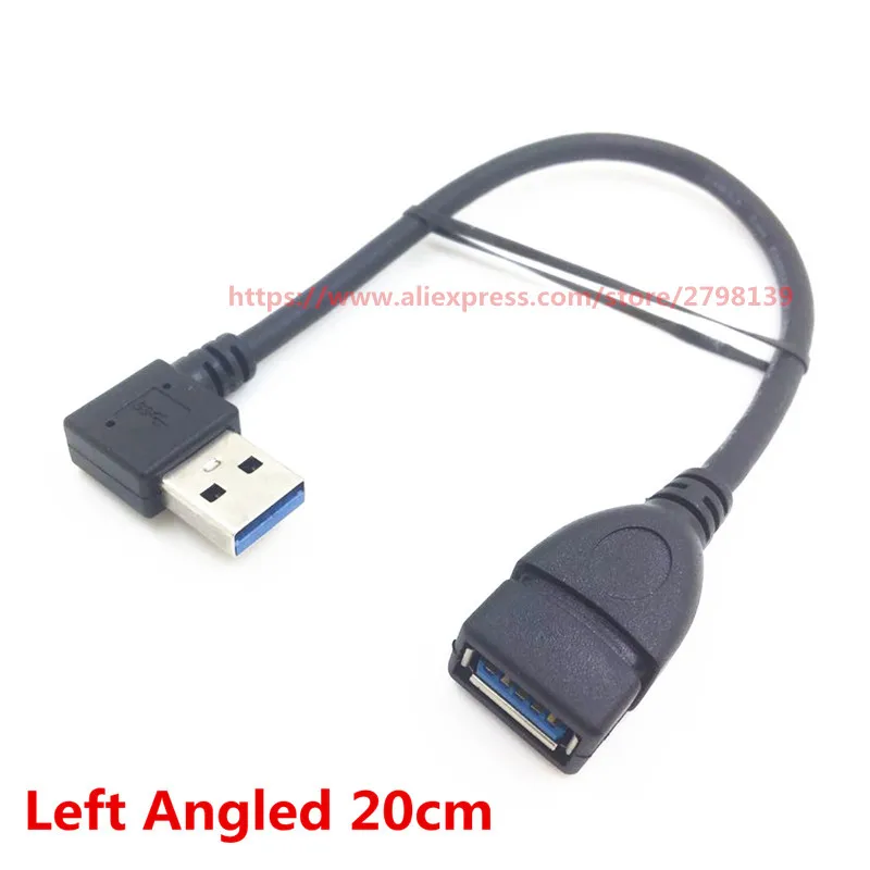 Высококачественный Удлинительный Кабель USB 3 0 штекер гнездо 90 градусов левый и