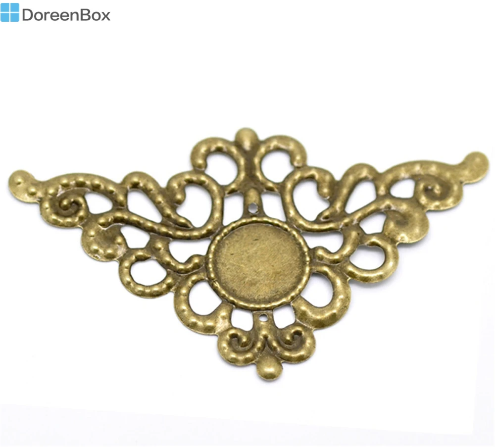 Doreen Box Lovely 30 с бронзовой филигранью под старину Треугольник Кабошон крепежные