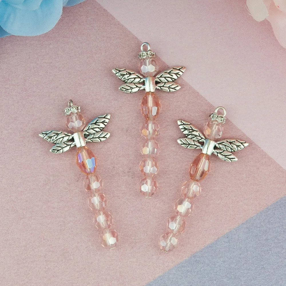 DoreenBeads подвески из сплава и стекла на основе цинка стрекоза животное серебряный