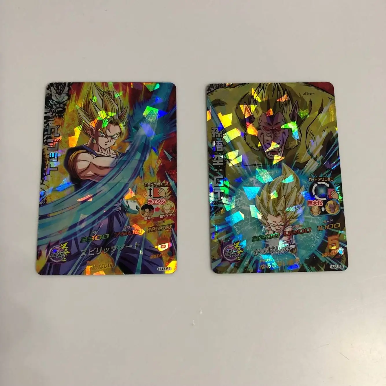 Япония Dragon Ball Hero Card SR Flash 3 звезды HJ3 Goku Gogeta Игрушки Хобби Коллекционные игры Коллекция аниме-открытки