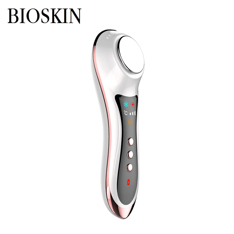BIOSKIN, анион, Соник, горячий холодный массажер для лица, красота, уход за кожей, вибрация, против старения, укрепляющая, против морщин, спа-машина, перезаряжаемая
