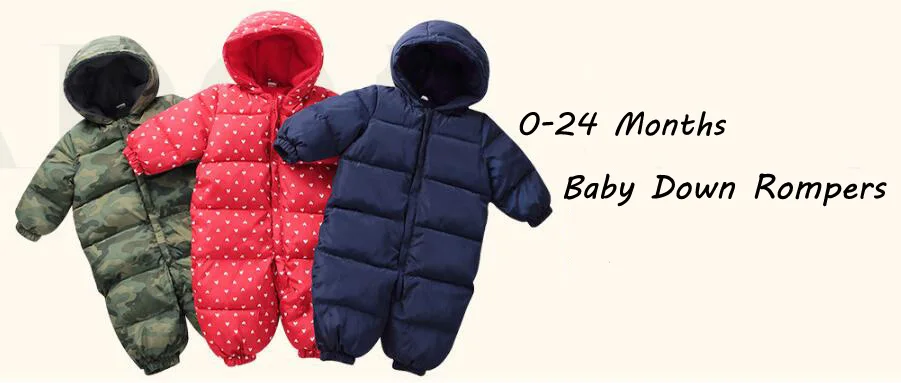 Big Polka Dot White Duck Down Winter Overalls For Girls Down Jacket and Pants Baby Snowsuit Newborn Infant Winter Clothing Set