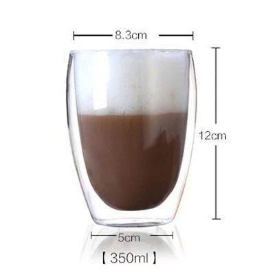 C 350ml Heat Resistant Double Wall Tea Glass Cup Beer Coffee Cup Set Handmade Creative Healthy Beverage Glasses Transparent Drink - Цвет: C 350ml