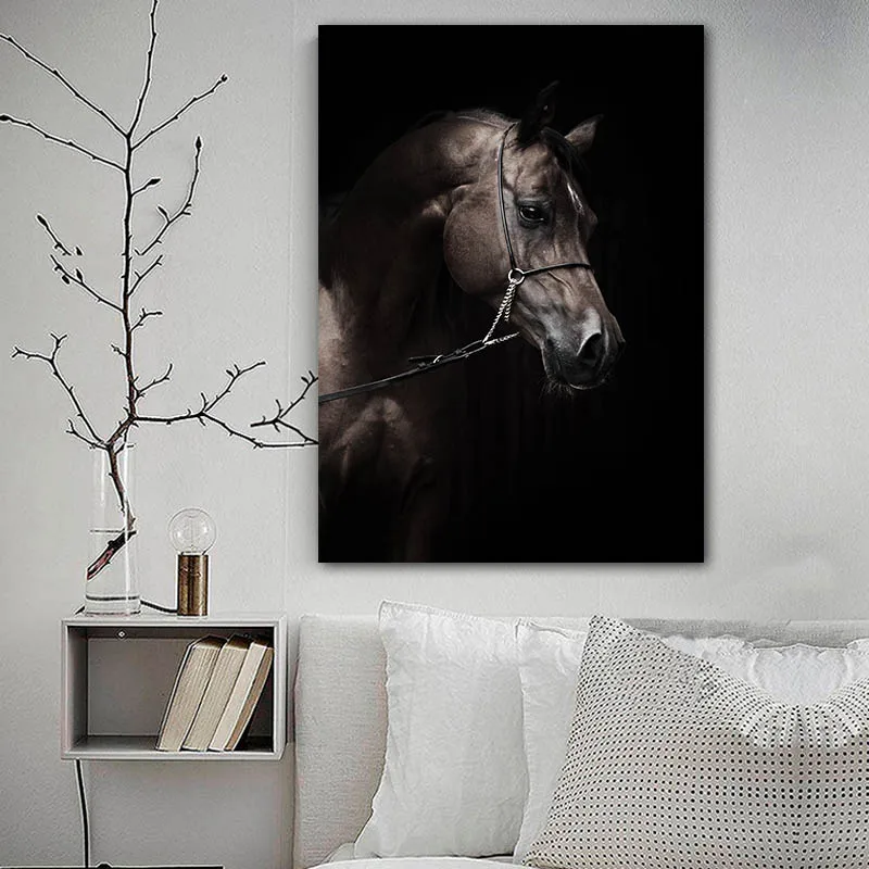 Декоративная картина в виде зебры лошади животных черный и белый плакат