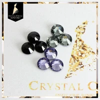 crystal castle jet black diamond tanzanite glass crystal strass flatback stone hot fix rhinestone hotfix for wedding dresses
