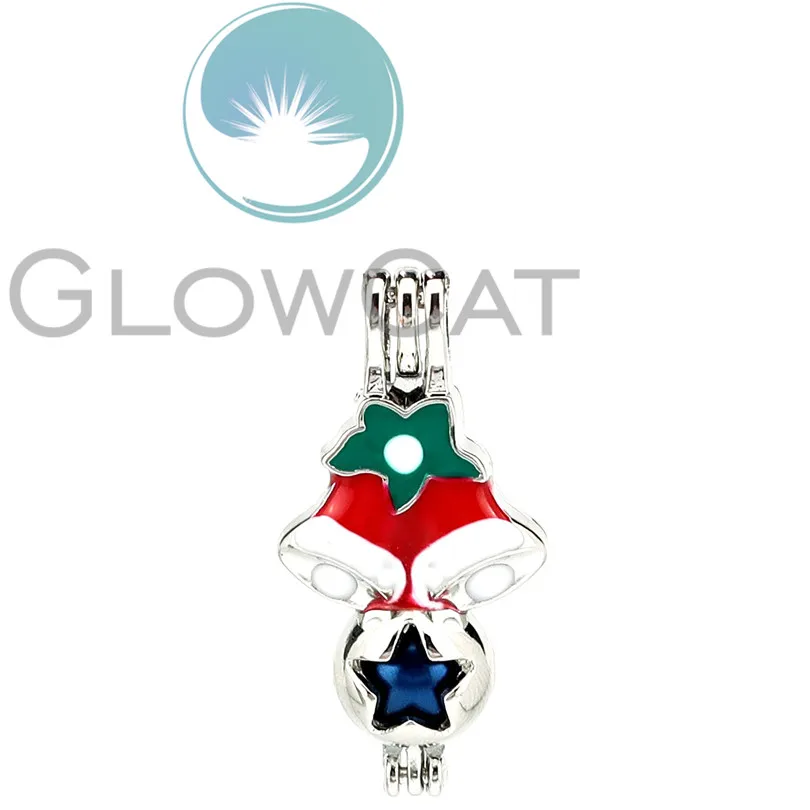 10X Colors Enamel Christmas Bells Star Beads Cage Perfume Essential Oil Diffuser Pearl Locket Pendant | Украшения и аксессуары