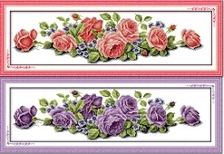 H030(1)(2) Joy Sunday H030(1)(2) Счетный и штампованный домашний декор длинная серия розы Розовый Фиолетовый Вышивка крестом узоры Наборы для вышивания - Цвет: H030(1)(2)