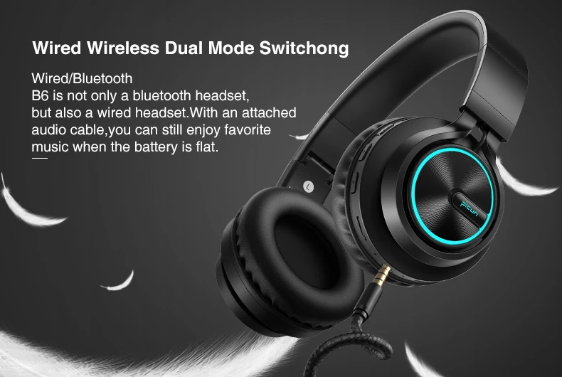 B6 беспроводные наушники Bluetooth 4 1 Наушники 12 H время игры Стерео светящиеся с