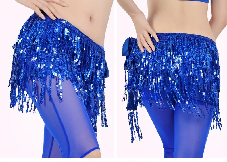 Дамы живота Ламба Самба танцевальная юбка аксессуары-кисточки bling ремни танец живота хип шарф с блестками пояс
