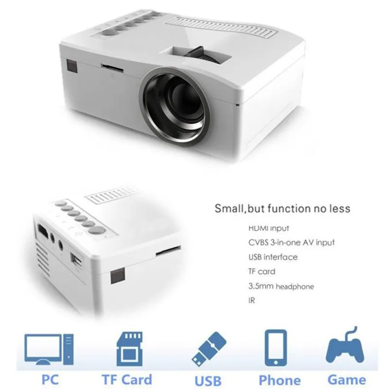 HIPERDEAL 48LUX светодиодный мини-проектор 1080P HD светодиодный домашний мультимедийный кинотеатр USB tv VGA SD HDMI мини-проектор Apr18