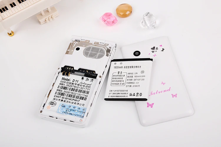 Прекрасный милый Флип Мобильный телефон Fsmart Satrend D11 2 4 дюймов экран Quad band GSM