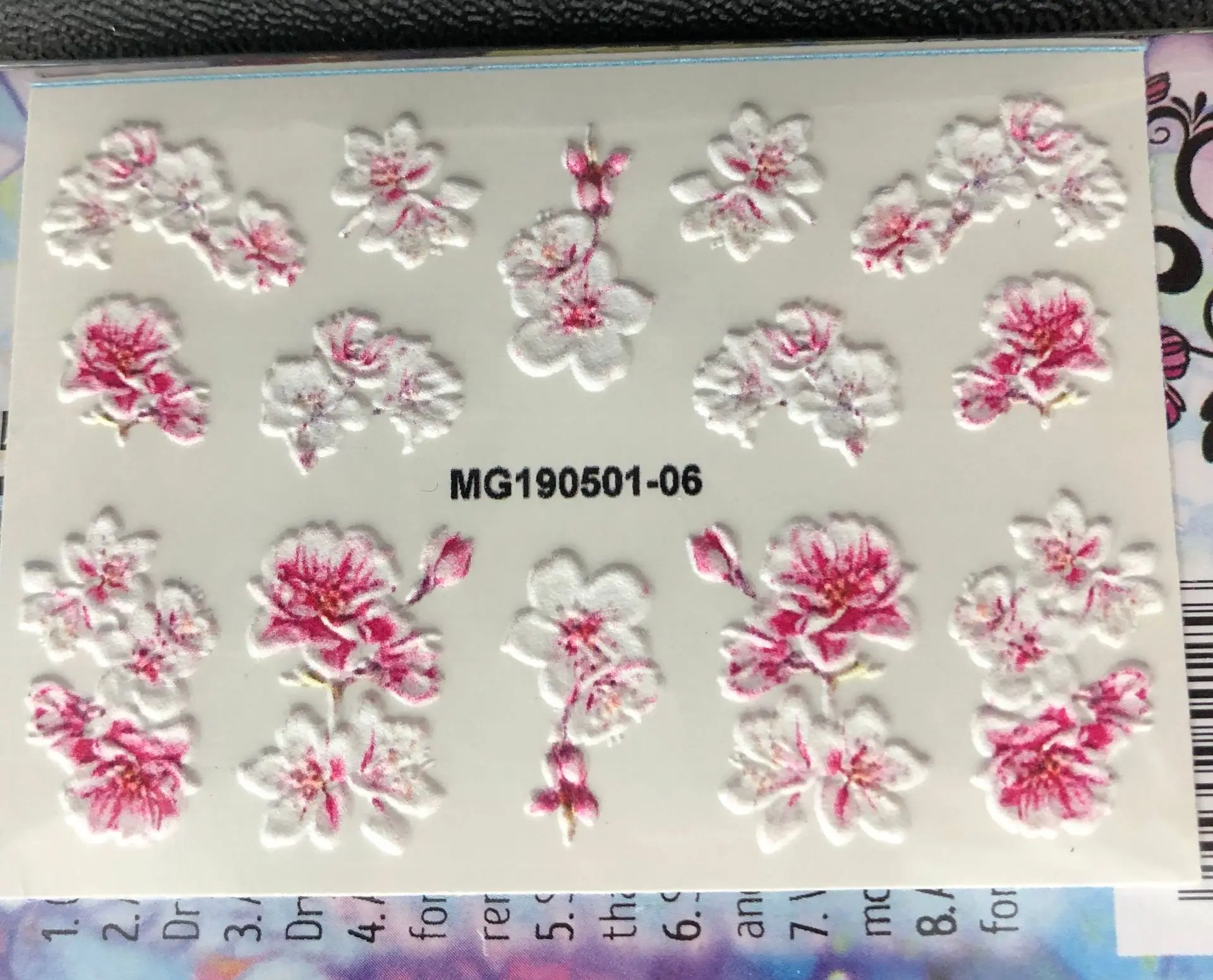 3D переводная наклейка для ногтей с цветами модный стикер 3 d слайд дизайна