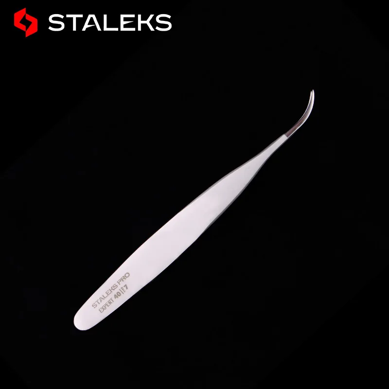 STALEKS PRO 40 7 Пинцет наращивание ресниц цветение эфирные антистатические щипчики