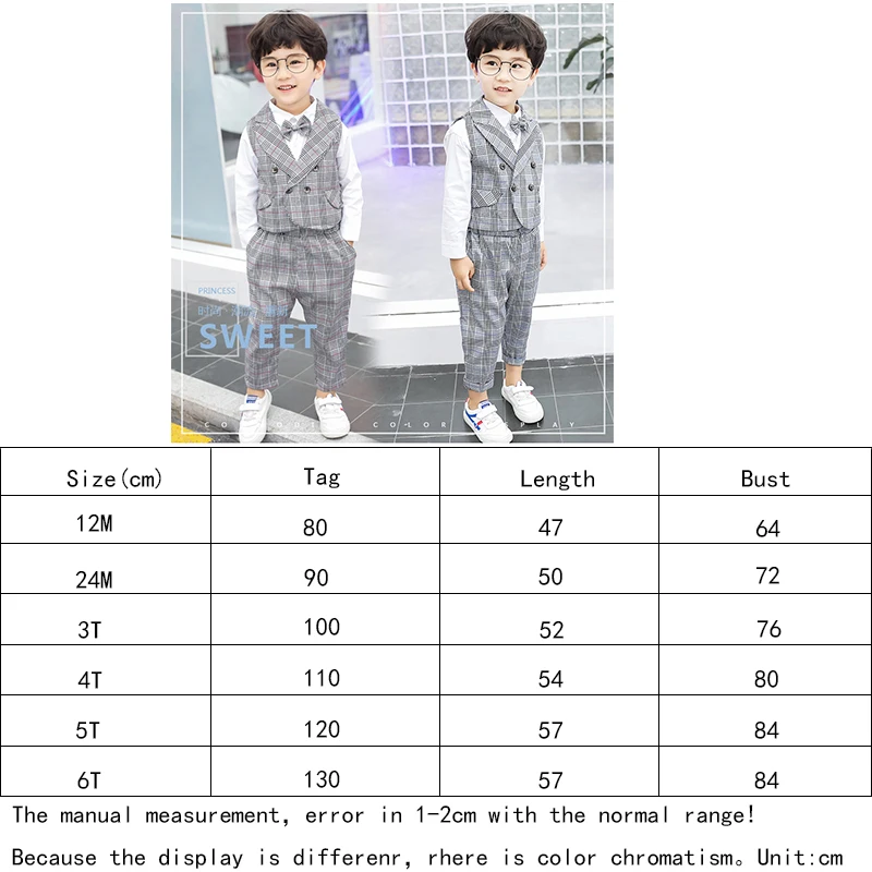 Dollplus/костюмы для мальчиков на свадьбу, детские костюмы для мальчиков, официальная свадебная одежда, Детский костюм джентльмена из 3 предметов(рубашка+ жилет+ штаны), 12 мес.-6 лет
