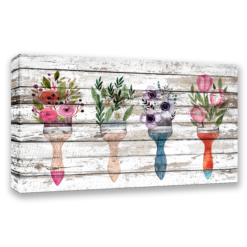 Иллюстрация кисти и цветов абстрактный декоративный плакат креативный Рисунок