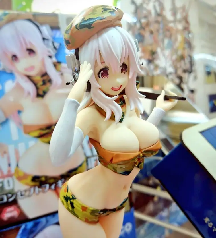 Японская оригинальная аниме-фигурка super sonico mini militery форма ver Коллекционная модель