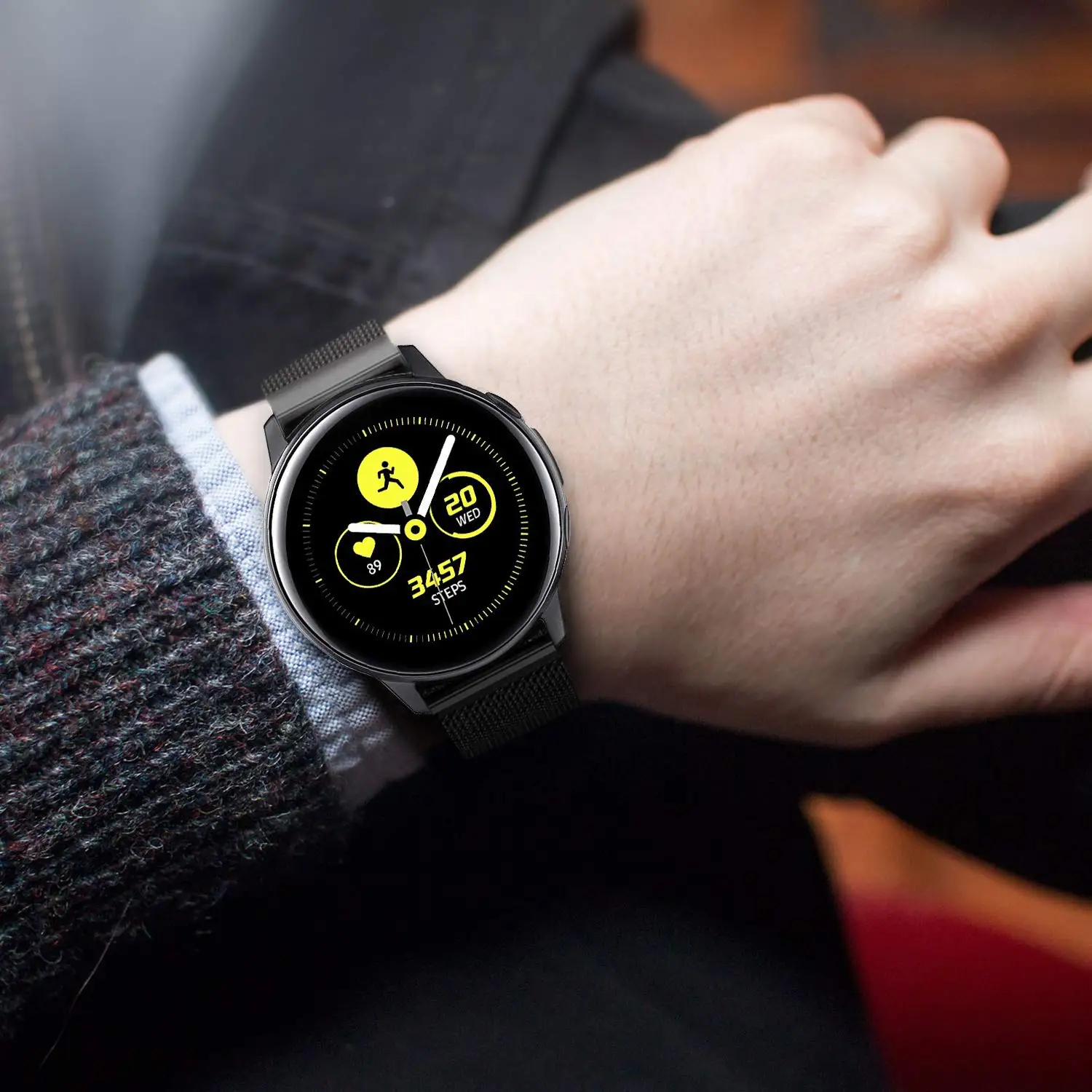 Миланская петля браслет из нержавеющей стали для Samsung Galaxy Watch Active 40 мм магнитный