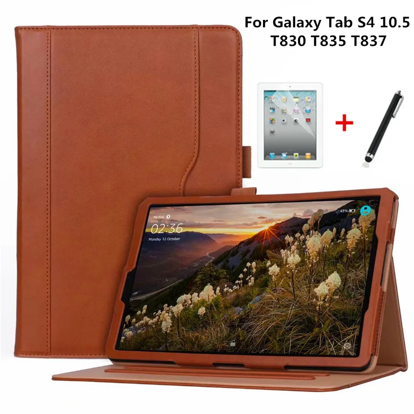 Чехол для samsung Galaxy Tab S4 10,5 T830 T835 SM-T830 SM-T835 10," умный чехол Funda для планшета с ремешком+ пленка+ стилус