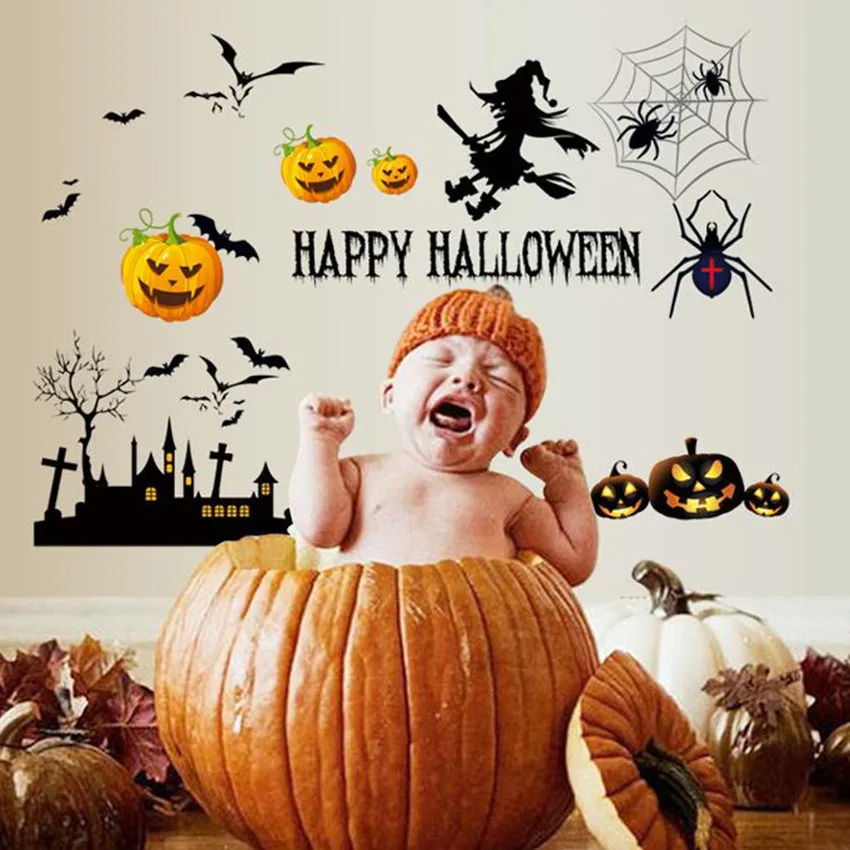 Классические игрушки Хэллоуин украшения наклейки для дома детей страшные Stikers