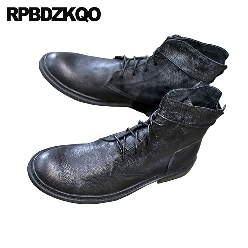 ботильоны зашнуровать 2018 Настоящая кожа короткие батильоны британский стиль