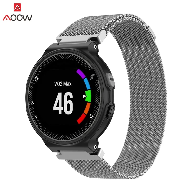 AOOW Milanese Loop Магнитный металлический Нержавеющая сталь ремешок для смарт-часов Garmin Forerunner 220/230/235/620/630/735 часы сменные ремешки