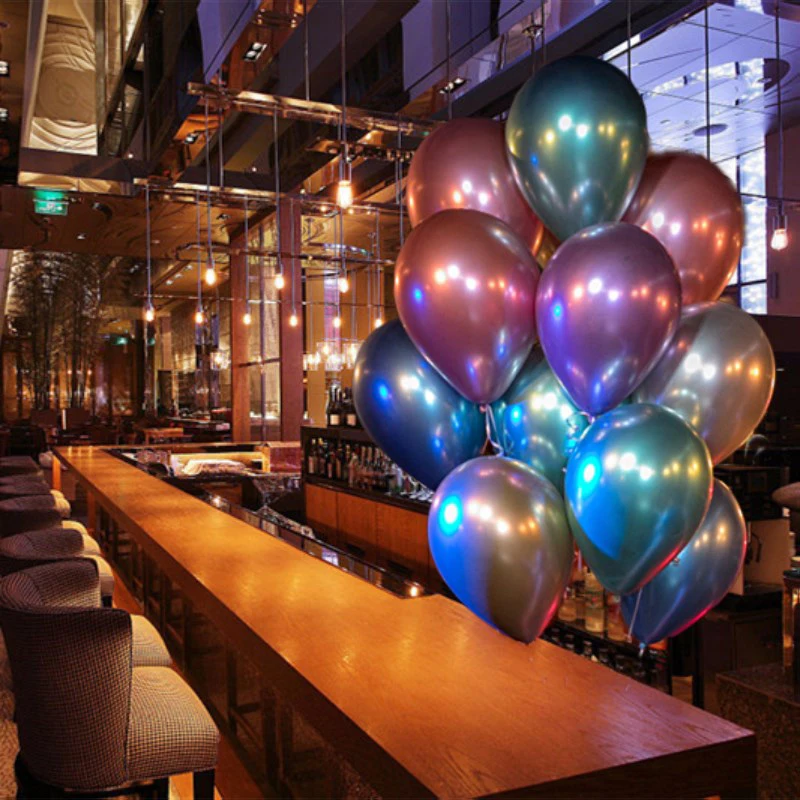 5 шт./компл. глянцевые металлические латексные шары 12 ''металлические цвета