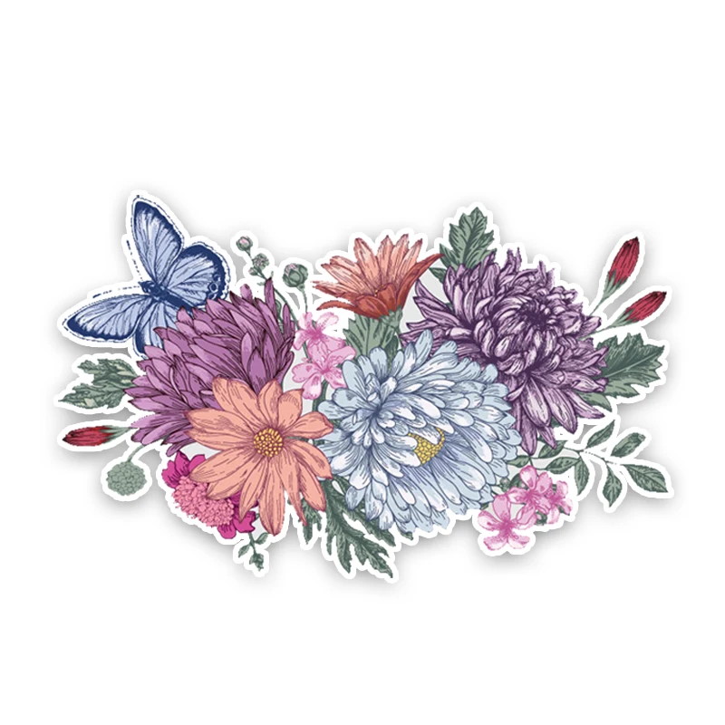 

YJZT 16.5CM10.3CM Interesting Lovely Butterfly Colored PVC High Quality Car Sticker Decoration Graphic C1-5081