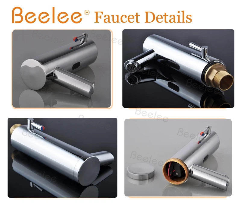 Современный латунный смеситель Beelee BL0106M без рук хромированный кран для горячей и