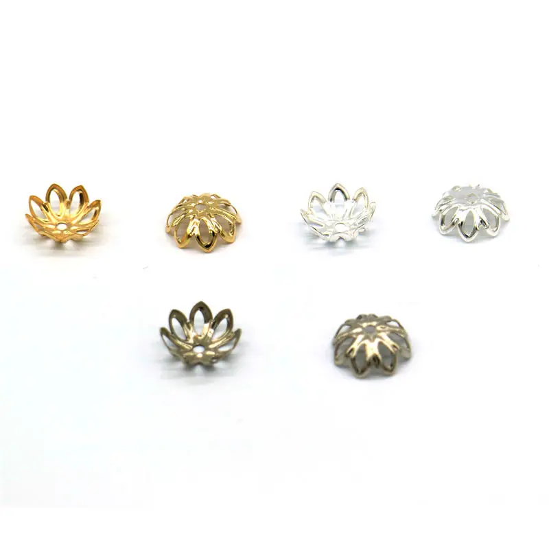 150 шт./лот посеребренные бусины разделители в форме лепестков цветов шармы из