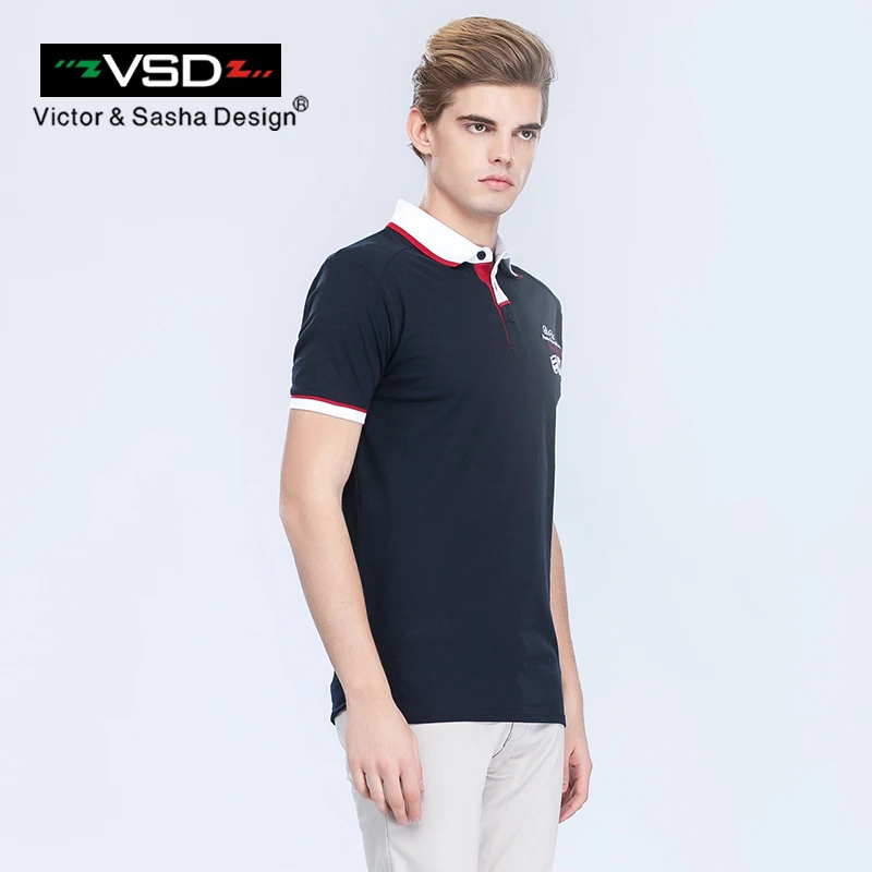 VSD Летние Мужчины Вышивка Polo Рубашки С Коротким Рукавом Известный Бренд Большой