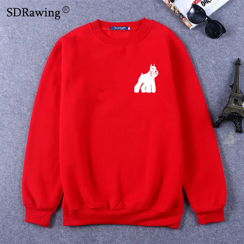 Funny cute Schnauzer print Sweatshirts for women dog lovers girlfriend Graphic casual Female Tops drop ship Женская одежда