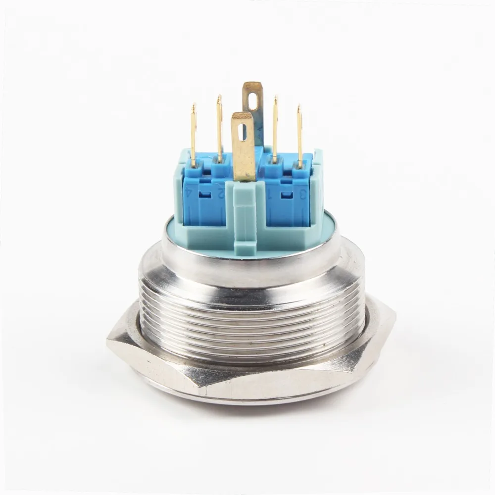 Металлический кнопочный переключатель из нержавеющей стали 30 мм плоское круглое