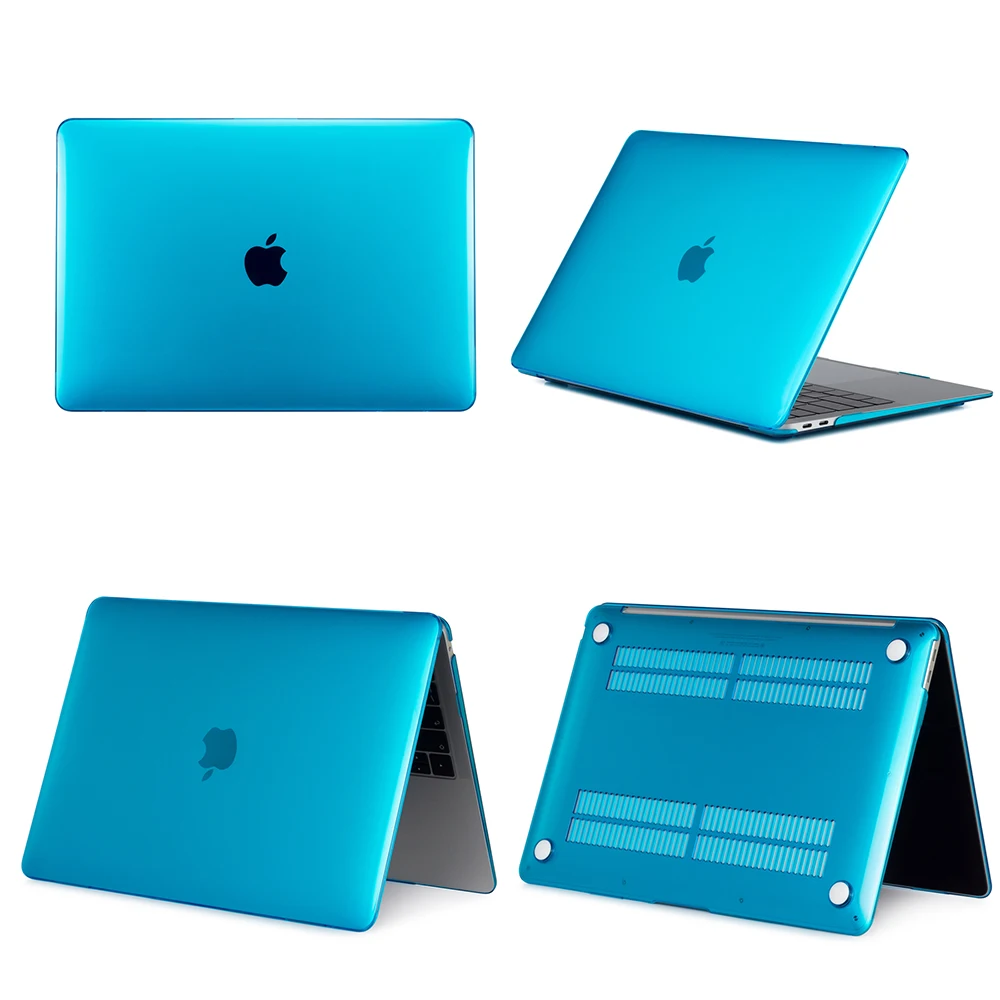 Жесткий Чехол для ноутбука Macbook New Air 13 A1932, Air 13 A1466 A1369 Pro retina 11 12 13 15 13,3 Сенсорная панель+ чехол для клавиатуры - Цвет: Небесно-голубой