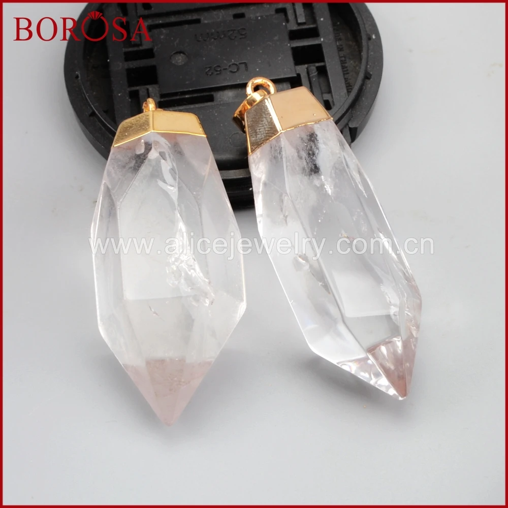 Кулон BOROSA из белого кристалла кварца и золота высококачественный кулон