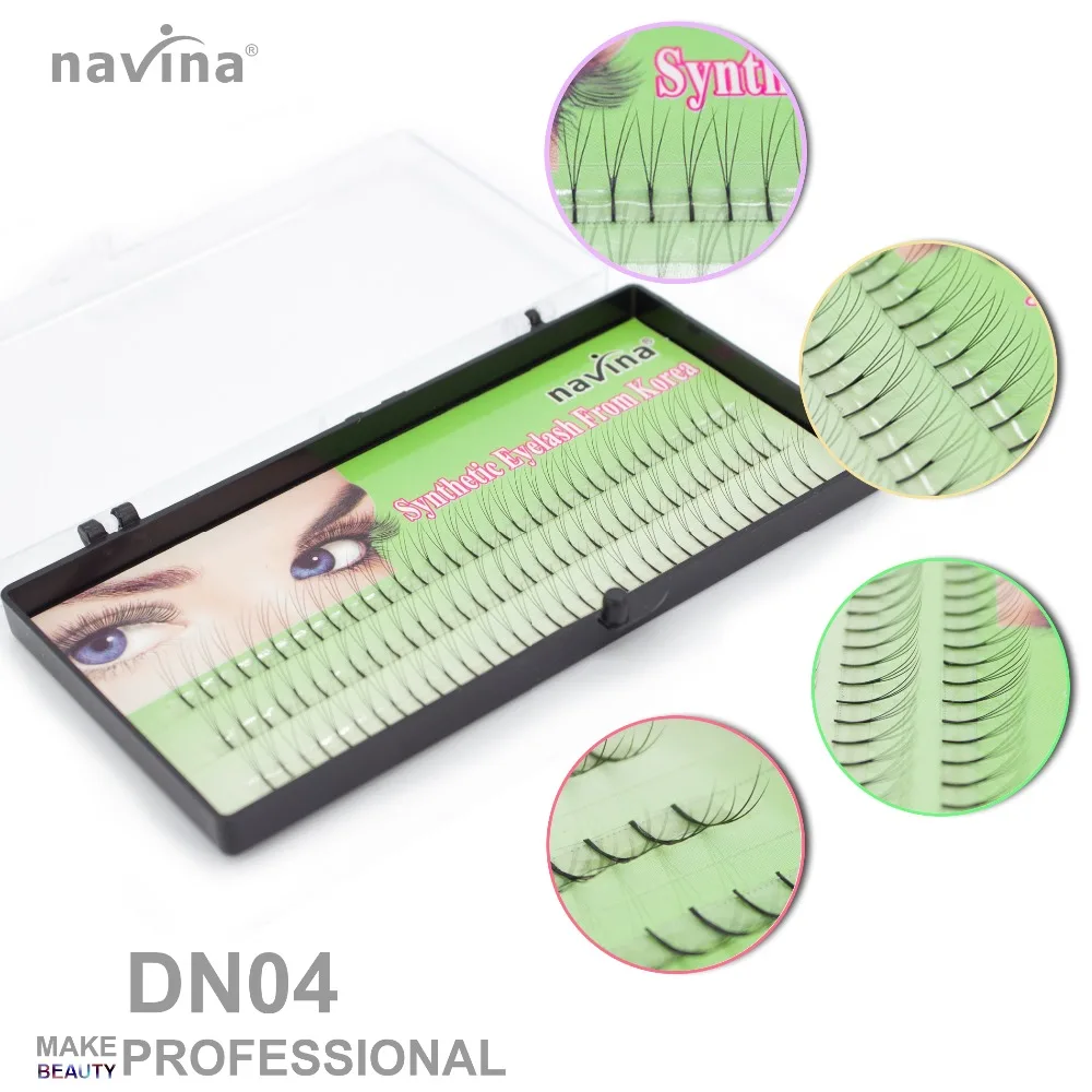 navina Exquisite well-proportioned silk false eyelashes of makeup Curl C Thickness 0.07-0.1mm Petals 3D 10D Length 8-14mm mix | Красота и