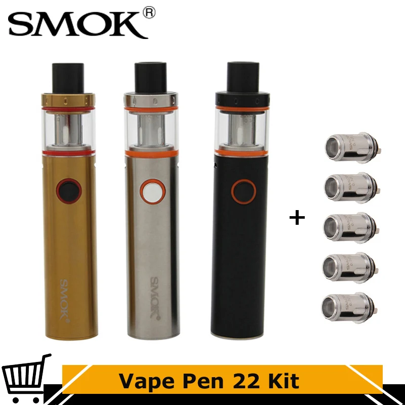 Набор вейп ручек Smok 22 светодиодная электронная сигарета встроенный аккумулятор