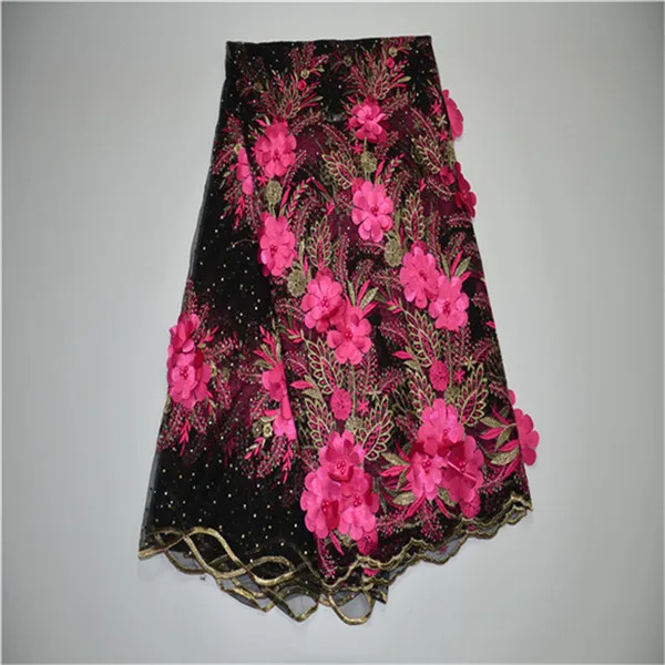 2018 New Design High Quality 3D Flowers French Lace Guipure Embroidered Beaded African Tulle Fabric Soft 5Yards | Дом и сад