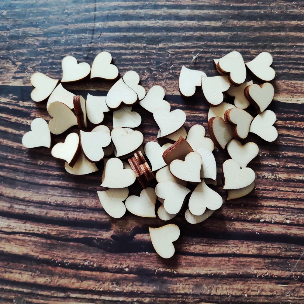 50 шт. декоративные деревянные мини сердца 1 5 см|confetti|confetti heart |