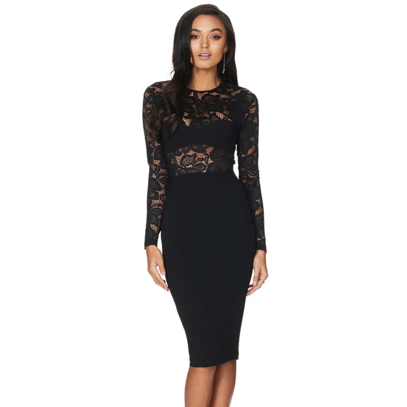 Женское Бандажное платье белое кружевное открытое Клубное вечернее с длинным