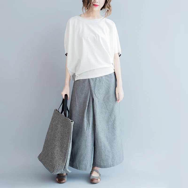 2017 летняя футболка большого размера полосатый лоскутный Топ Хлопковая женская